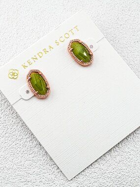 Kendra Scott Army Green Cat��s Eye Stud Earrings